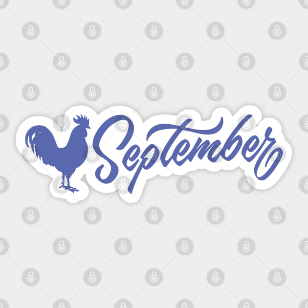 September Baja Blue Rooster Sticker by shieldjohan